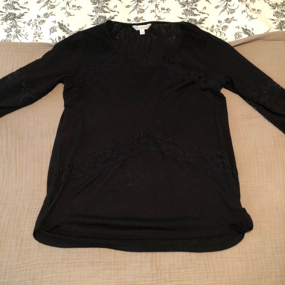 Charming Charlie’s black shirt with lace detailing